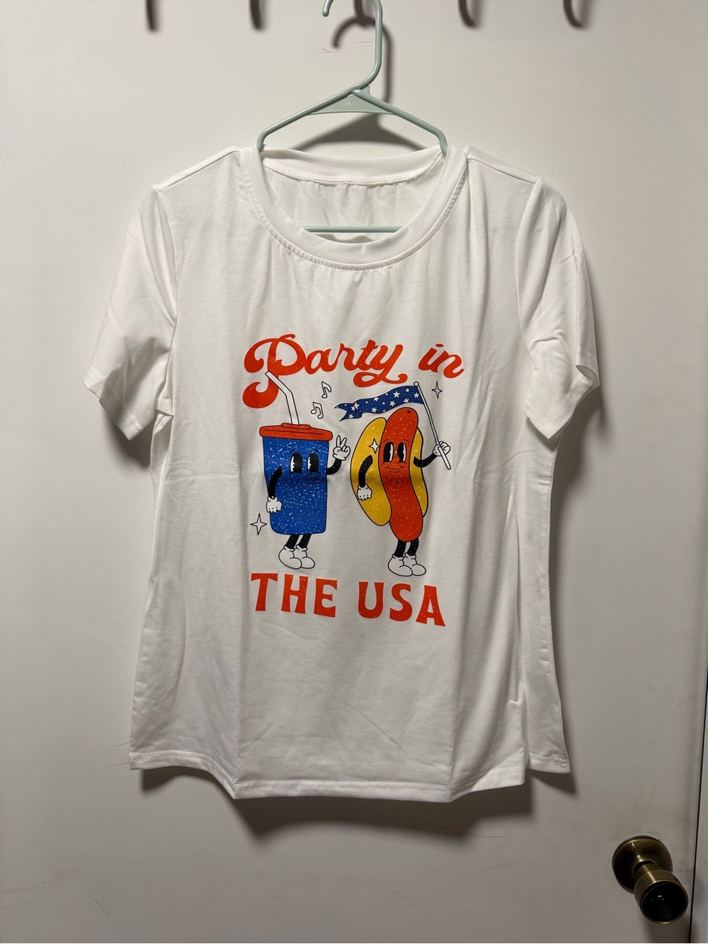 White "Party in the USA" Graphic T-Shirt